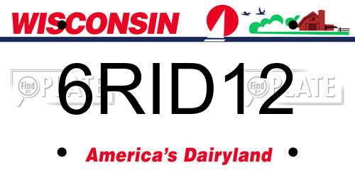 6RID12 Wisconsin License Plate