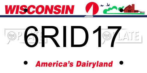 6RID17 Wisconsin License Plate