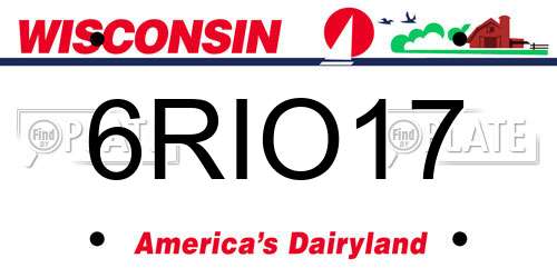 6RIO17 Wisconsin License Plate