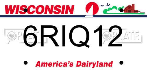 6RIQ12 Wisconsin License Plate