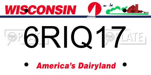 6RIQ17 Wisconsin License Plate