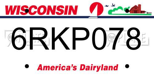 6RKP078 Wisconsin License Plate