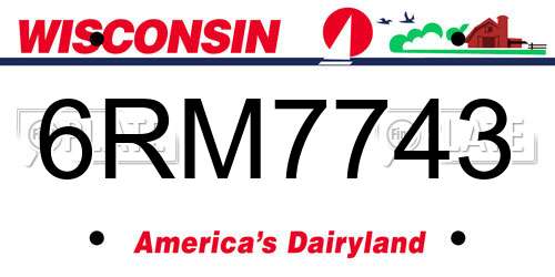 6RM7743 Wisconsin License Plate