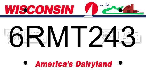 6RMT243 Wisconsin License Plate