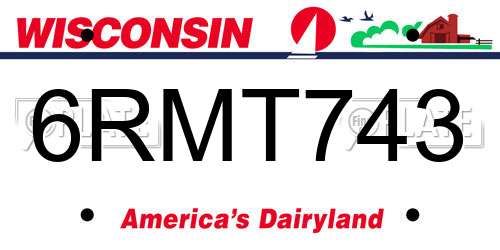 6RMT743 Wisconsin License Plate