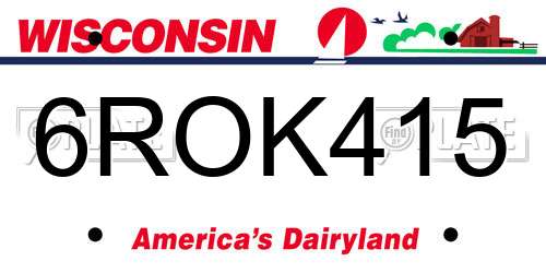 6ROK415 Wisconsin License Plate