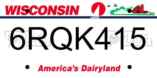 6RQK415 Wisconsin License Plate