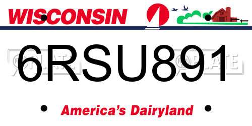 6RSU891 Wisconsin License Plate