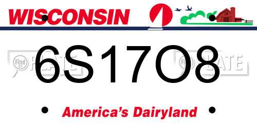 6S17O8 Wisconsin License Plate
