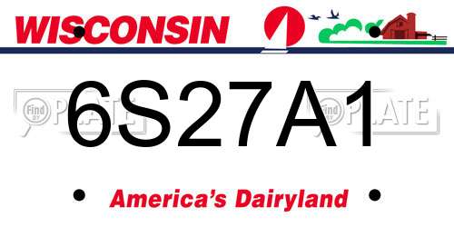 6S27A1 Wisconsin License Plate