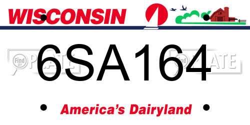 6SA164 Wisconsin License Plate