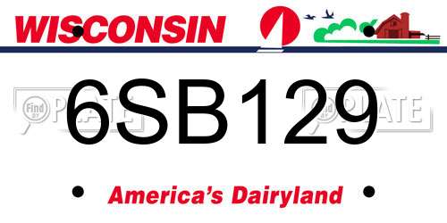6SB129 Wisconsin License Plate
