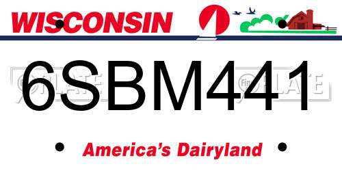 6SBM441 Wisconsin License Plate