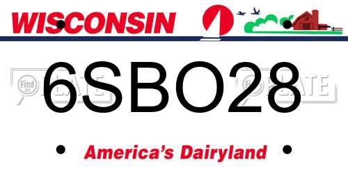 6SBO28 Wisconsin License Plate