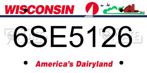 6SE5126 Wisconsin License Plate