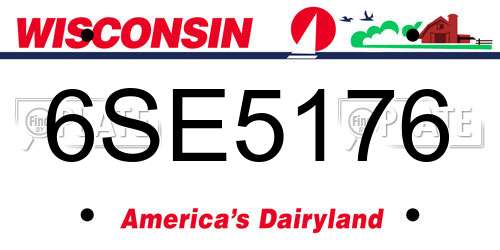 6SE5176 Wisconsin License Plate