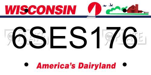 6SES176 Wisconsin License Plate