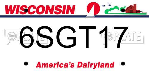 6SGT17 Wisconsin License Plate