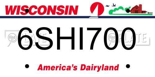 6SHI700 Wisconsin License Plate