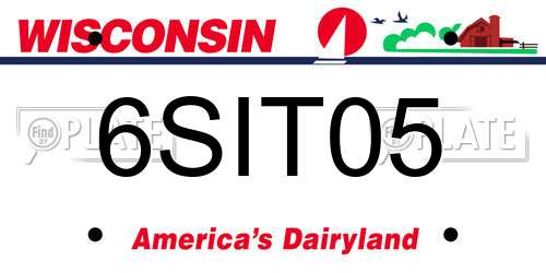 6SIT05 Wisconsin License Plate