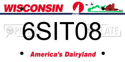 6SIT08 Wisconsin License Plate