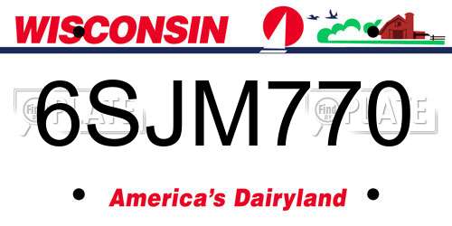 6SJM770 Wisconsin License Plate