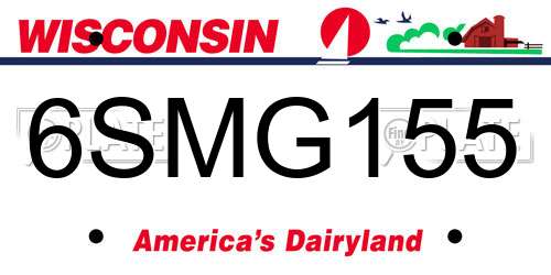 6SMG155 Wisconsin License Plate