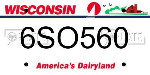 6SO560 Wisconsin License Plate