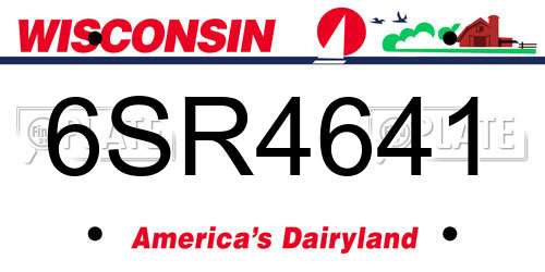 6SR4641 Wisconsin License Plate