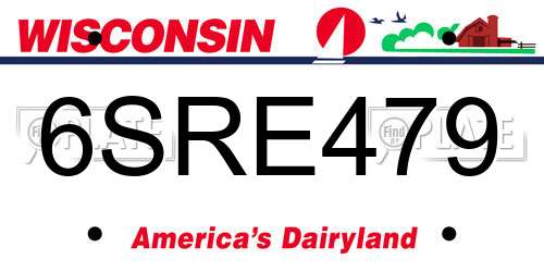 6SRE479 Wisconsin License Plate