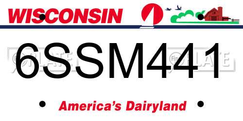 6SSM441 Wisconsin License Plate