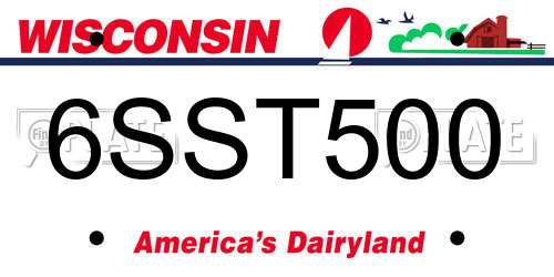 6SST500 Wisconsin License Plate