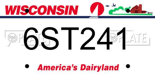 6ST241 Wisconsin License Plate