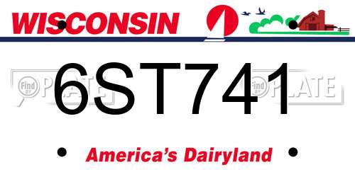 6ST741 Wisconsin License Plate
