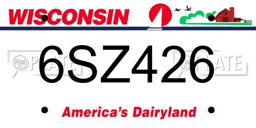 6SZ426 Wisconsin License Plate