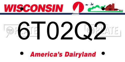 6T02Q2 Wisconsin License Plate
