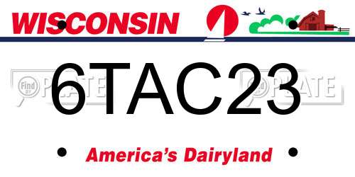 6TAC23 Wisconsin License Plate