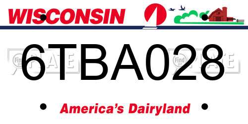 6TBA028 Wisconsin License Plate