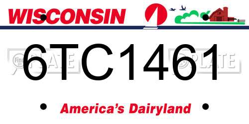 6TC1461 Wisconsin License Plate