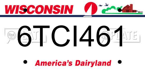 6TCI461 Wisconsin License Plate