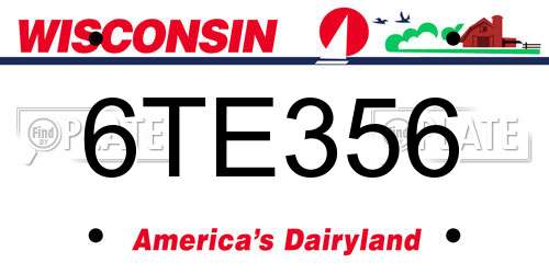 6TE356 Wisconsin License Plate