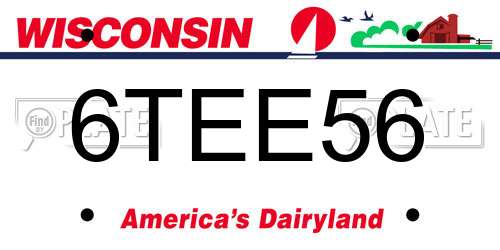 6TEE56 Wisconsin License Plate