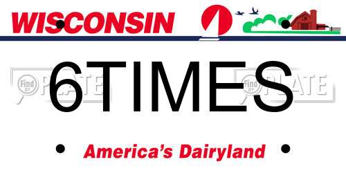 6TIMES Wisconsin License Plate