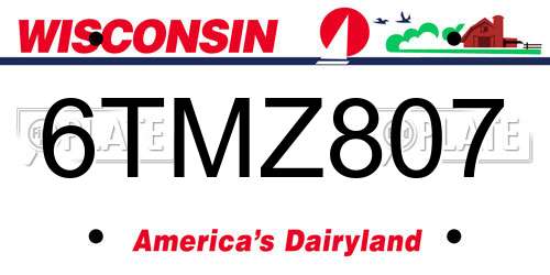 6TMZ807 Wisconsin License Plate