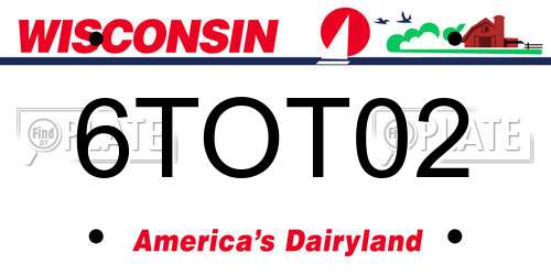 6TOT02 Wisconsin License Plate