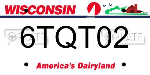 6TQT02 Wisconsin License Plate