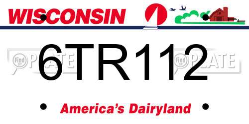 6TR112 Wisconsin License Plate