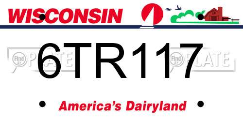 6TR117 Wisconsin License Plate