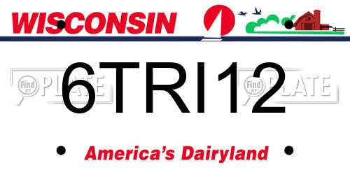 6TRI12 Wisconsin License Plate