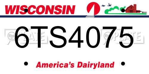 6TS4075 Wisconsin License Plate